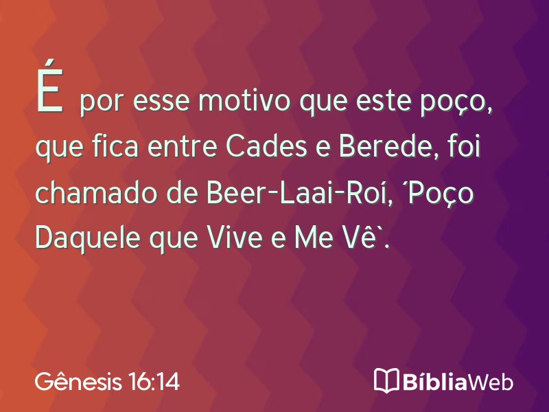 Gênesis 16:14 em imagem para compartilhar