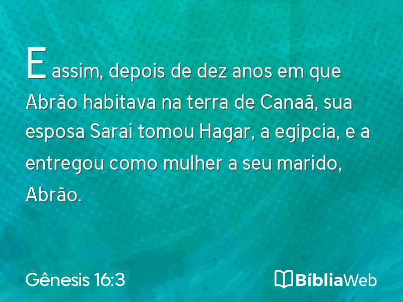 Gênesis 16:3 em imagem para compartilhar