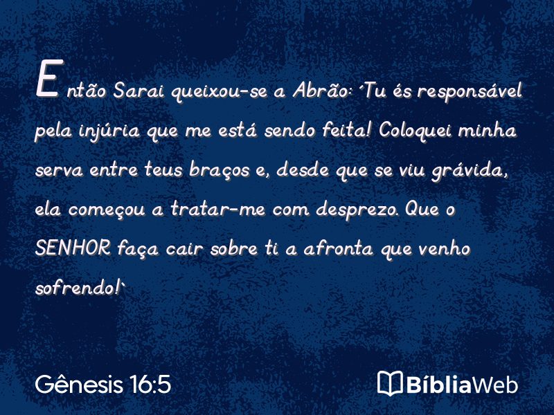 Gênesis 16:5 em imagem para compartilhar