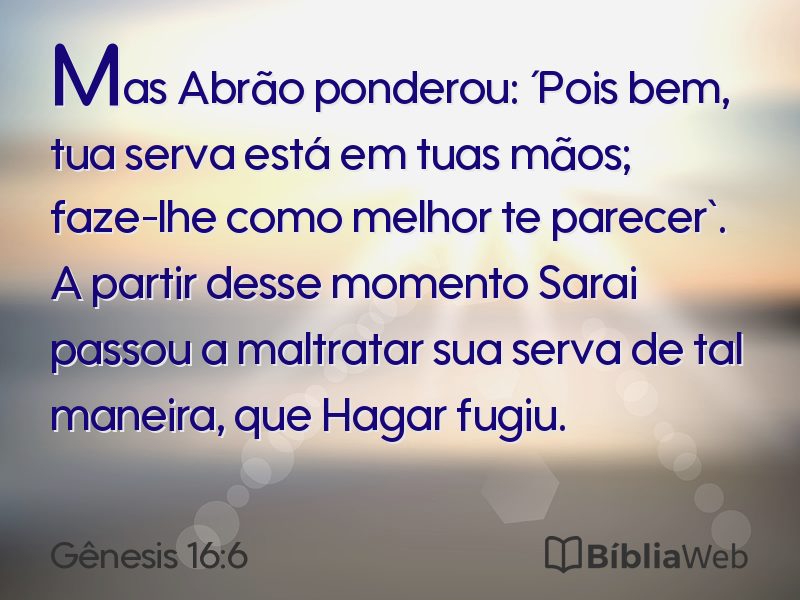 Gênesis 16:6 em imagem para compartilhar