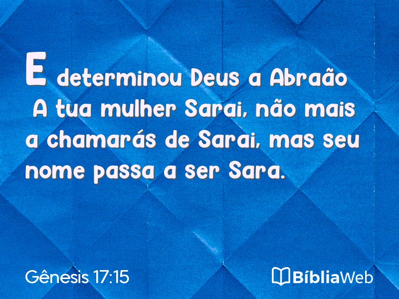 Gênesis 17:15 em imagem para compartilhar