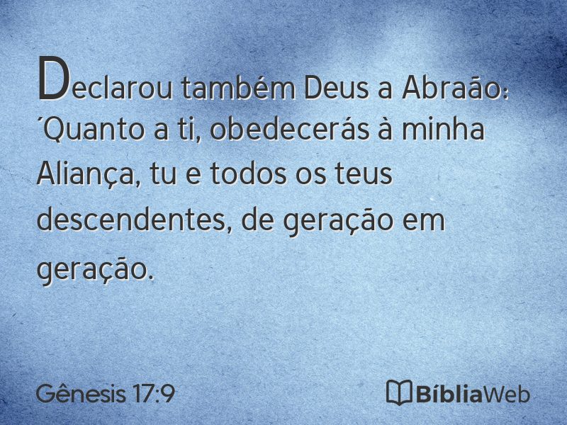 Gênesis 17:9 em imagem para compartilhar