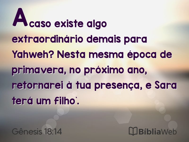 Gênesis 18:14 em imagem para compartilhar