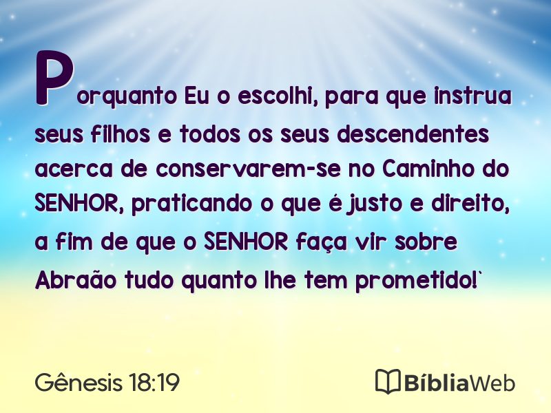 Gênesis 18:19 em imagem para compartilhar