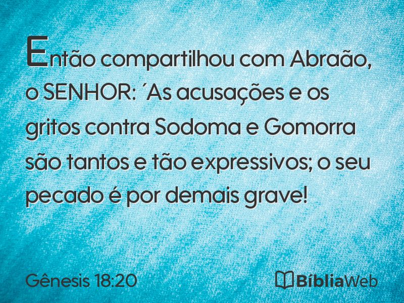 Gênesis 18:20 em imagem para compartilhar