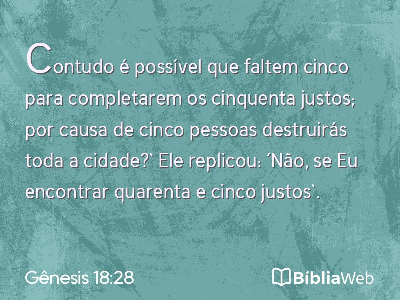 Gênesis 18:28 em imagem para compartilhar