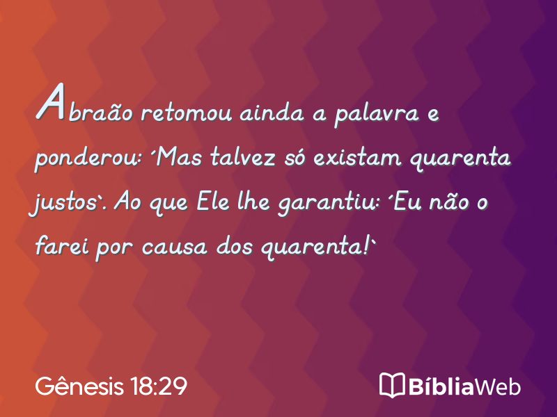 Gênesis 18:29 em imagem para compartilhar
