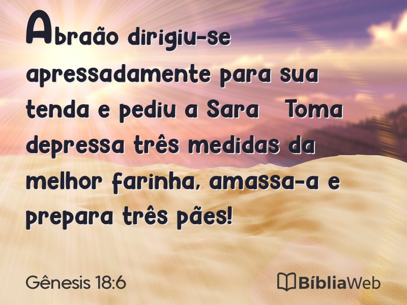 Gênesis 18:6 em imagem para compartilhar