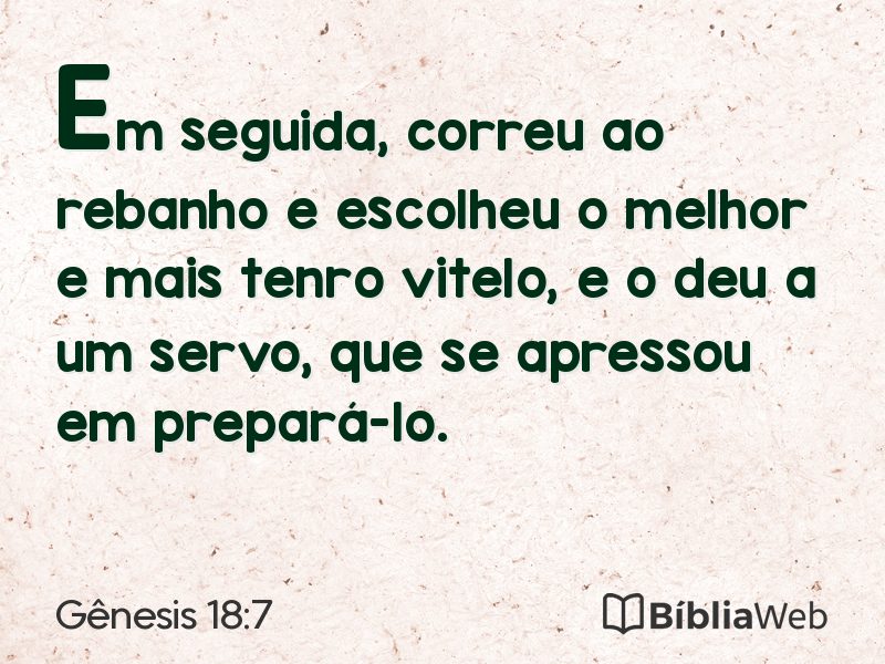 Gênesis 18:7 em imagem para compartilhar