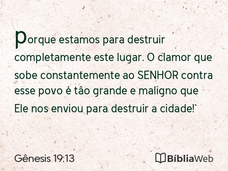 Gênesis 19:13 em imagem para compartilhar