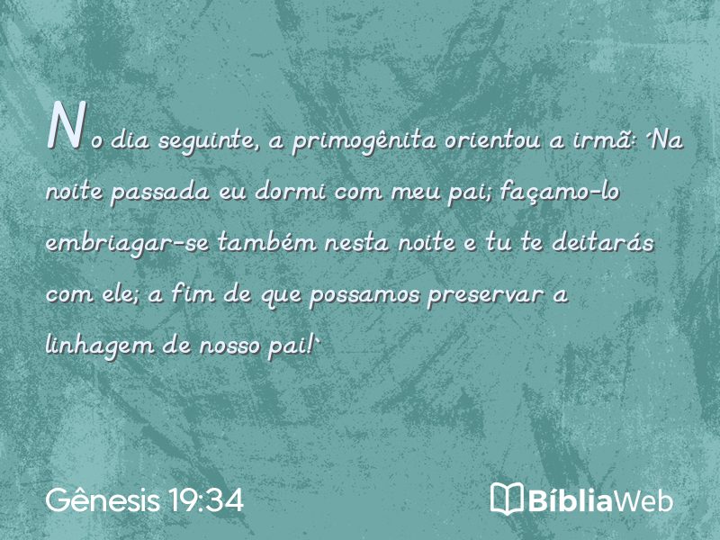 Gênesis 19:34 em imagem para compartilhar