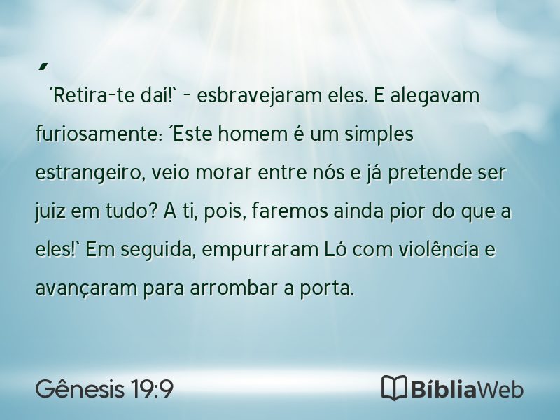 Gênesis 19:9 em imagem para compartilhar