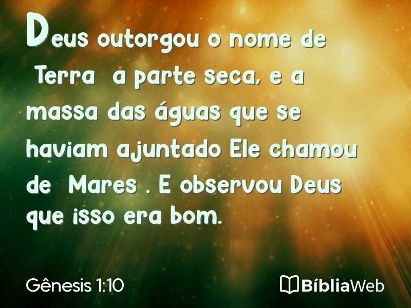 Gênesis 1:10 em imagem para compartilhar
