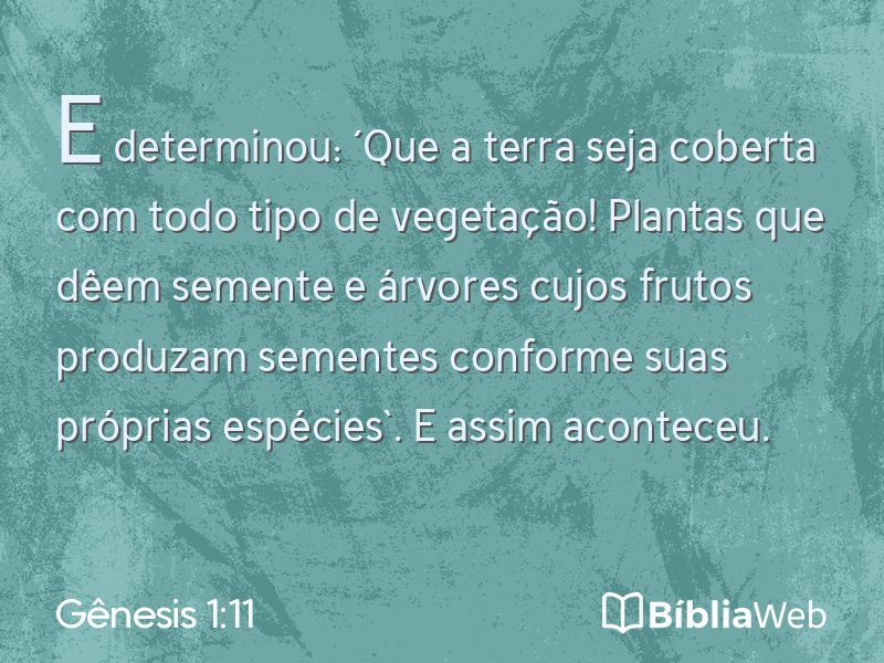 Gênesis 1:11 em imagem para compartilhar