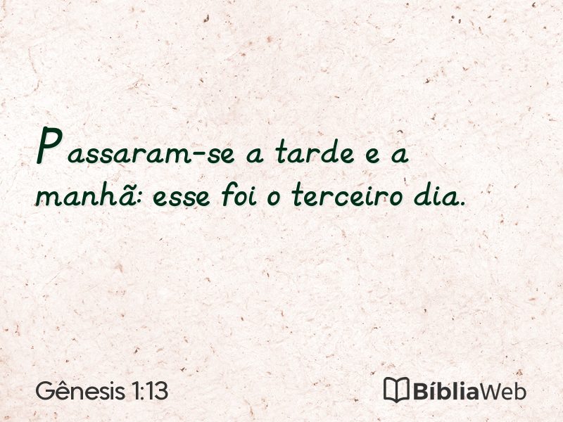 Gênesis 1:13 em imagem para compartilhar