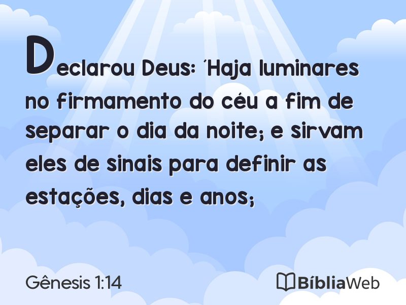 Gênesis 1:14 em imagem para compartilhar