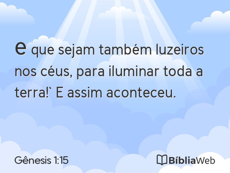 Gênesis 1:15 em imagem para compartilhar