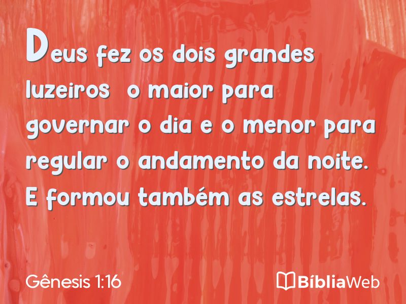 Gênesis 1:16 em imagem para compartilhar