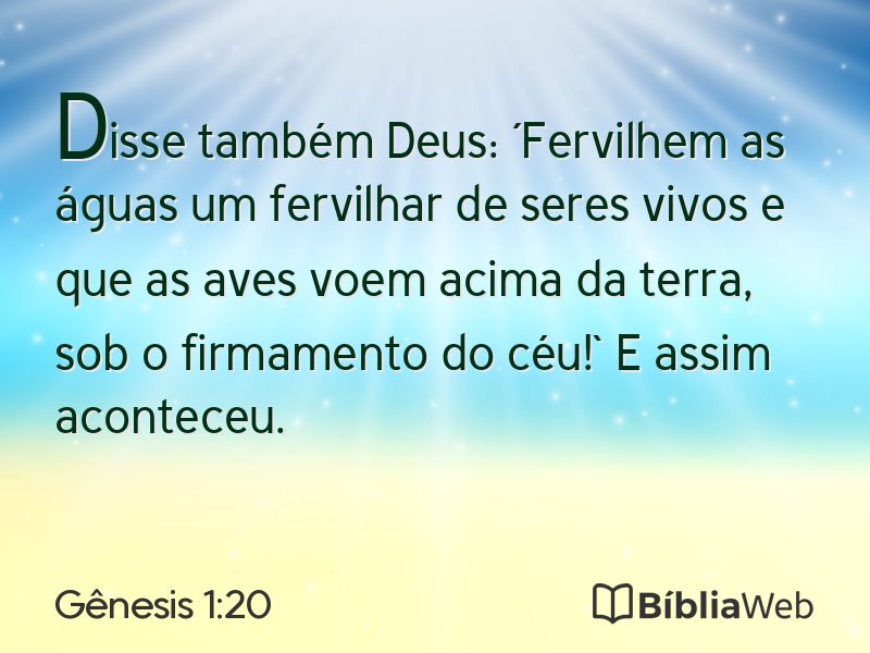 Gênesis 1:20 em imagem para compartilhar