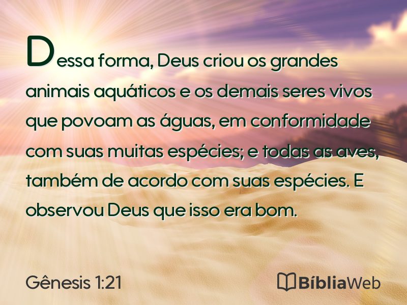 Gênesis 1:21 em imagem para compartilhar