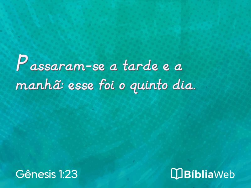 Gênesis 1:23 em imagem para compartilhar