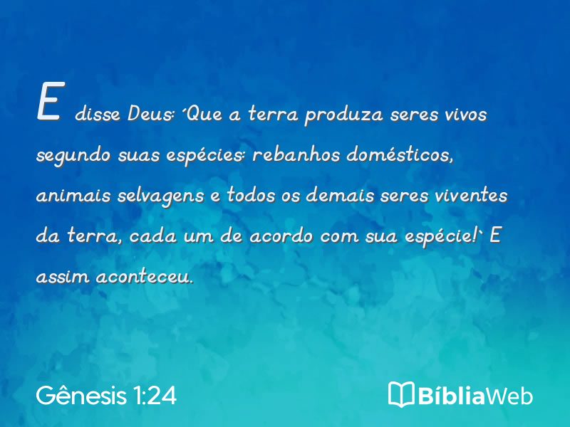 Gênesis 1:24 em imagem para compartilhar