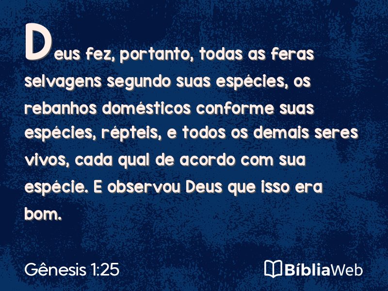 Gênesis 1:25 em imagem para compartilhar