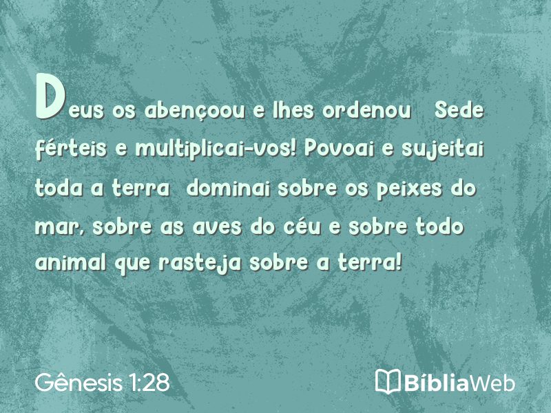Gênesis 1:28 em imagem para compartilhar