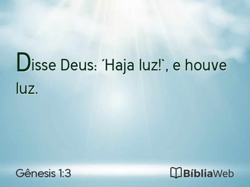 Gênesis 1:3 em imagem para compartilhar
