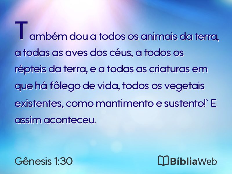 Gênesis 1:30 em imagem para compartilhar