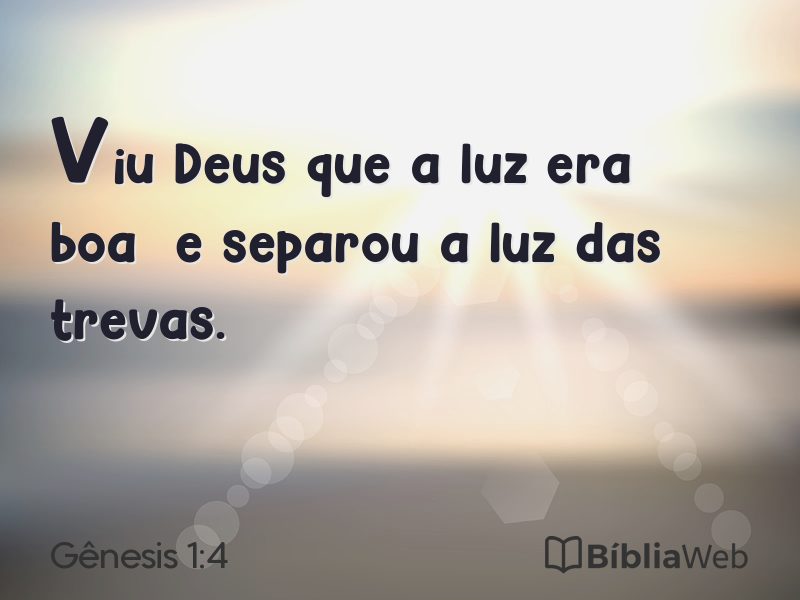 Gênesis 1:4 em imagem para compartilhar