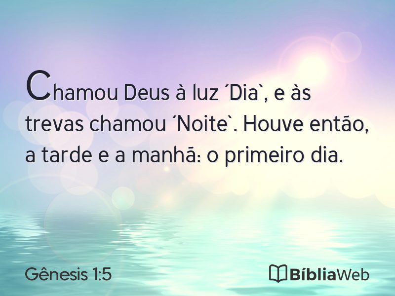 Gênesis 1:5 em imagem para compartilhar