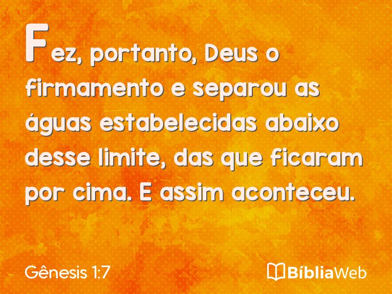 Gênesis 1:7 em imagem para compartilhar