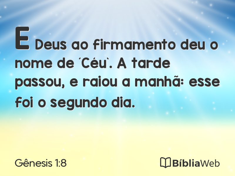 Gênesis 1:8 em imagem para compartilhar