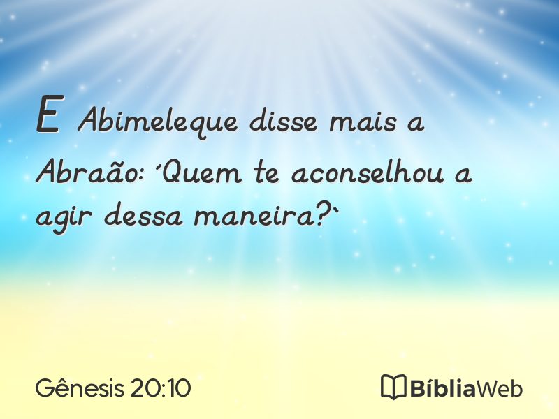 Gênesis 20:10 em imagem para compartilhar