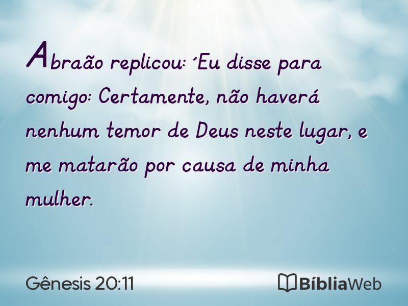 Gênesis 20:11 em imagem para compartilhar