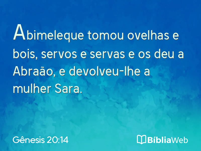 Gênesis 20:14 em imagem para compartilhar