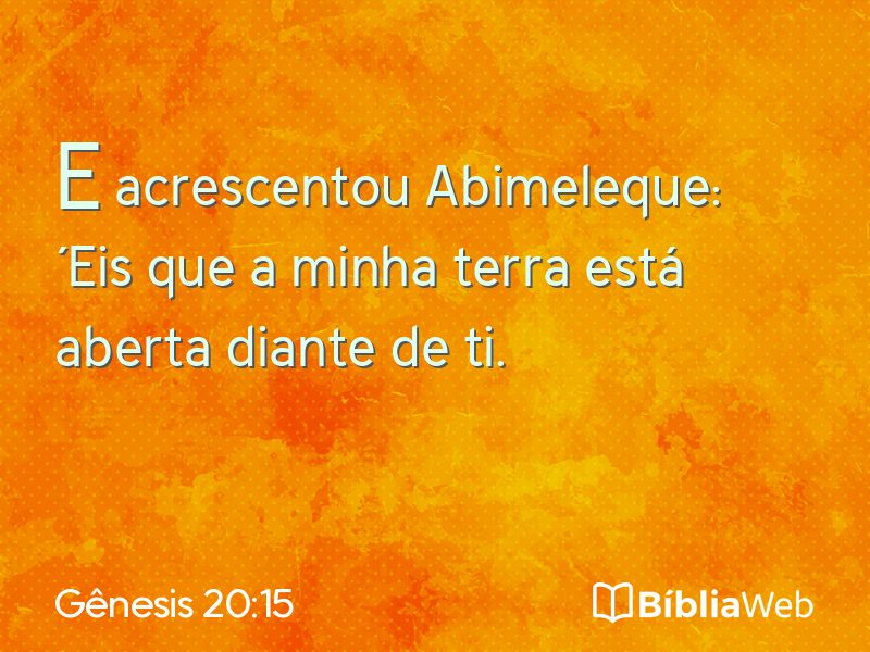 Gênesis 20:15 em imagem para compartilhar