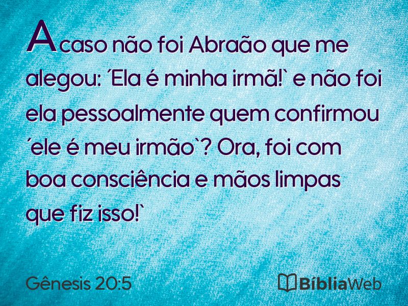 Gênesis 20:5 em imagem para compartilhar