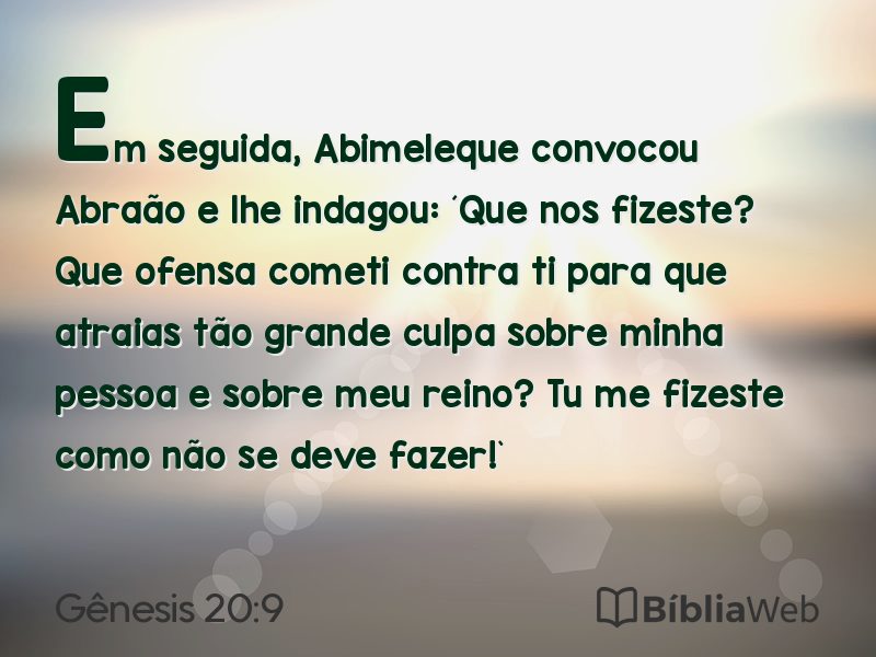 Gênesis 20:9 em imagem para compartilhar