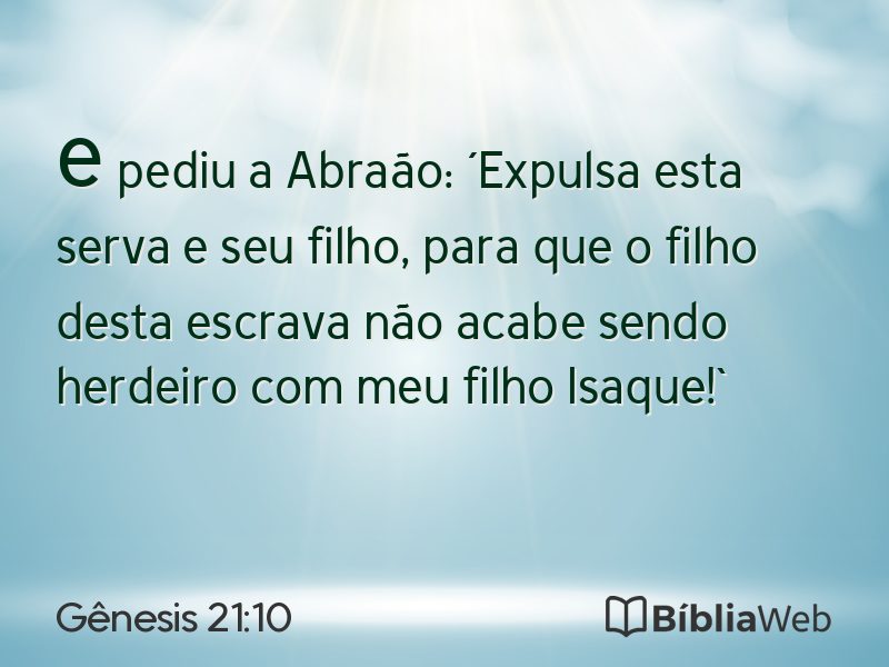 Gênesis 21:10 em imagem para compartilhar
