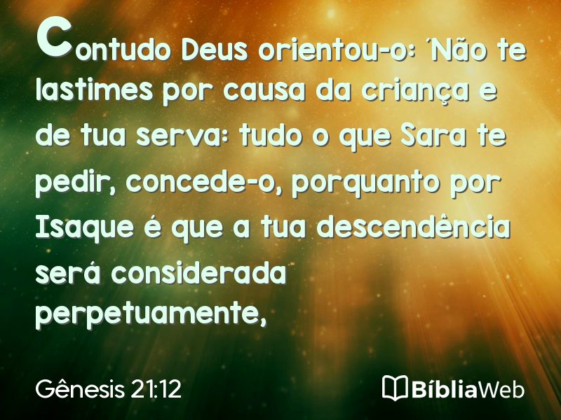 Gênesis 21:12 em imagem para compartilhar