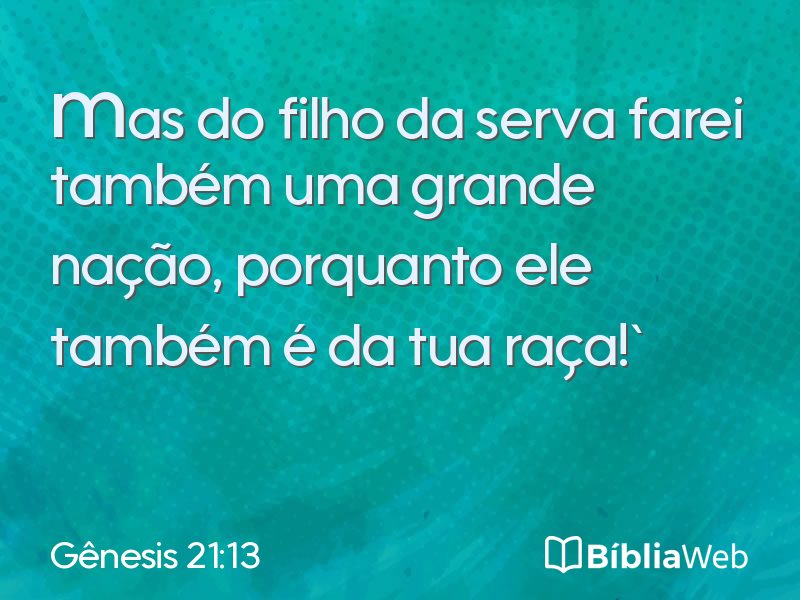 Gênesis 21:13 em imagem para compartilhar