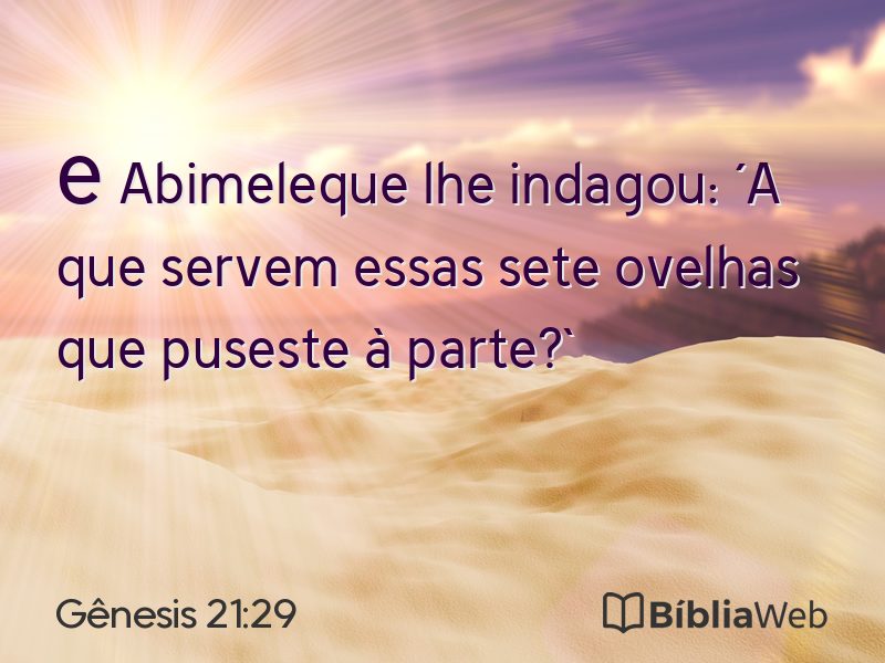 Gênesis 21:29 em imagem para compartilhar