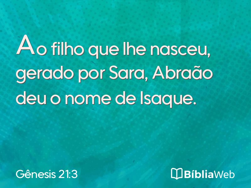 Gênesis 21:3 em imagem para compartilhar
