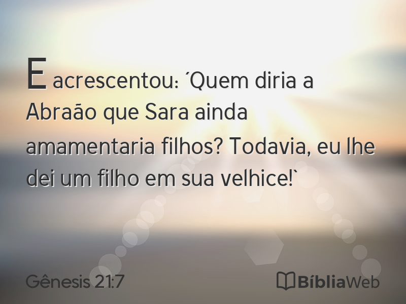 Gênesis 21:7 em imagem para compartilhar