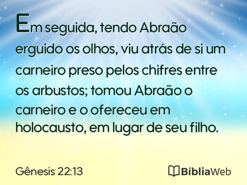 Gênesis 22:13 em imagem para compartilhar