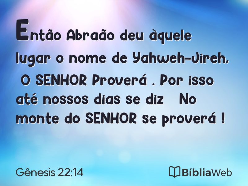 Gênesis 22:14 em imagem para compartilhar