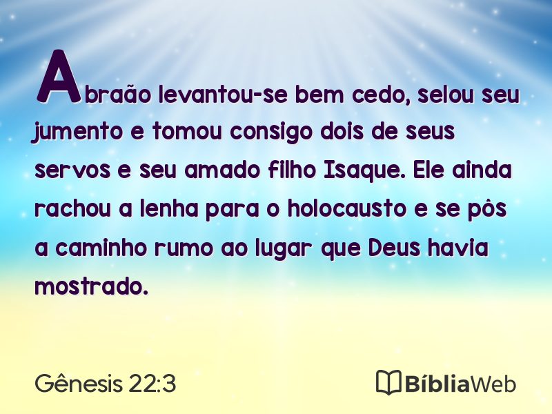Gênesis 22:3 em imagem para compartilhar