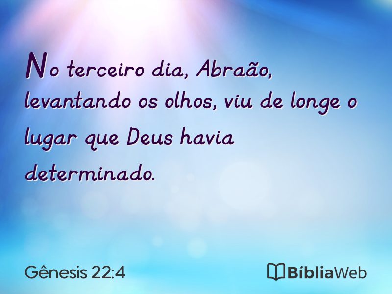 Gênesis 22:4 em imagem para compartilhar